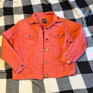GAP Coral / Pink Jean Jacket. Size Small